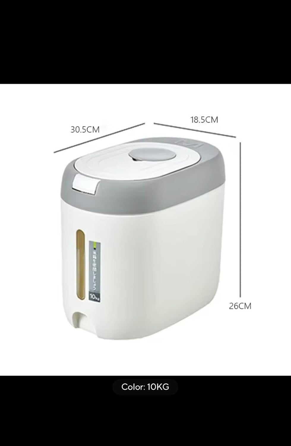10KG Rice Dispenser Airtight Storage Container Grain Cereal Organizer
