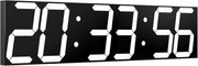 Oversized LED Wall Clock 27" Digital Timer Remote Date Temp Display white