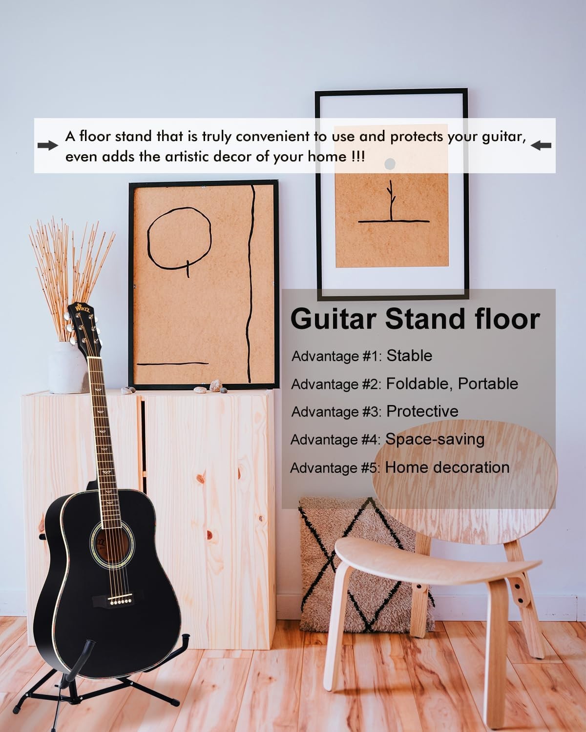 Full Size 4/4 Dreadnought Acoustic Guitar Starter Kit Black