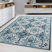 Large Vintage Floral Rug 160x230cm Soft Blue Non-Slip Carpet Living Room Bedroom
