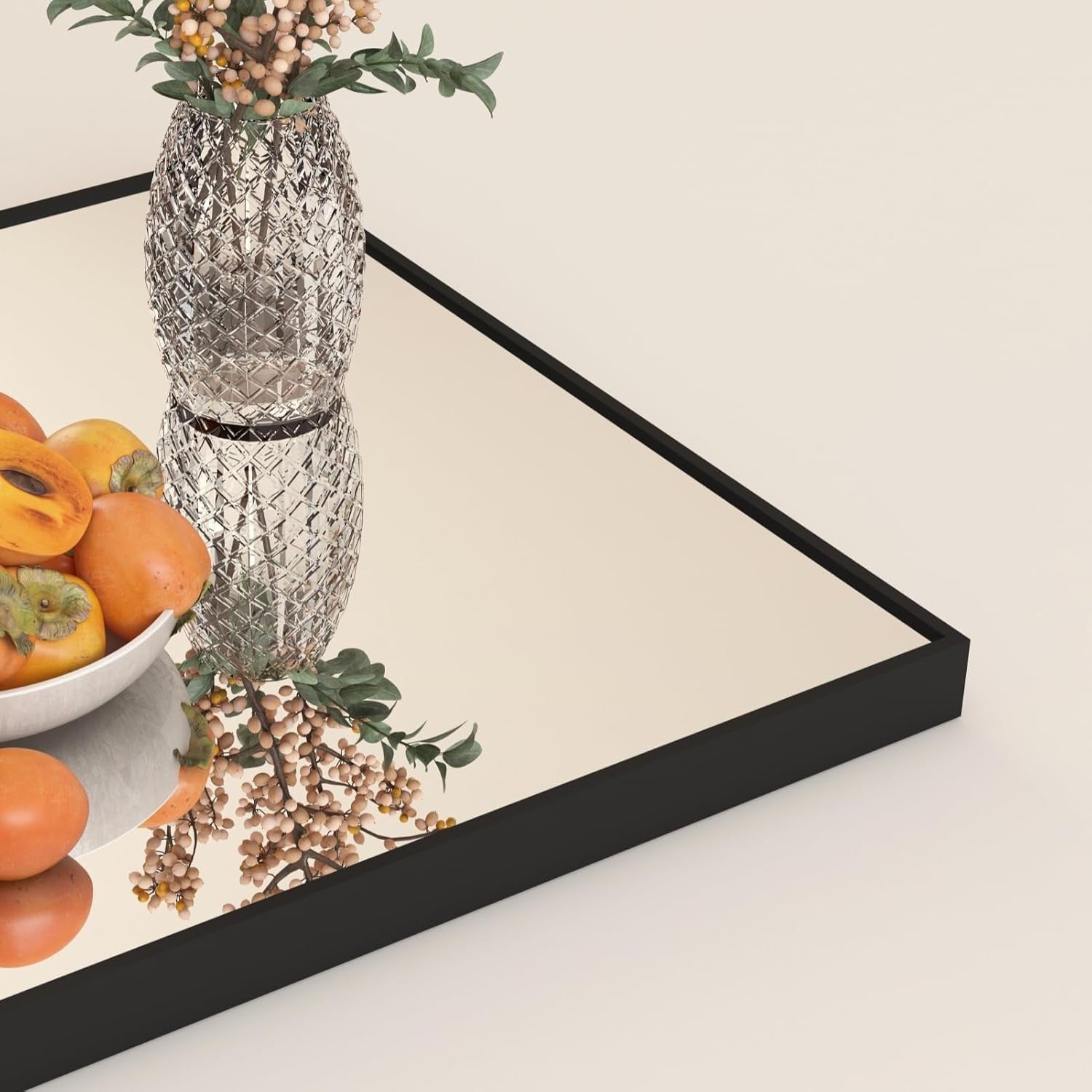 Full-Length Standing Mirror 140x41 cm Black Frame Floor or Wall Mount