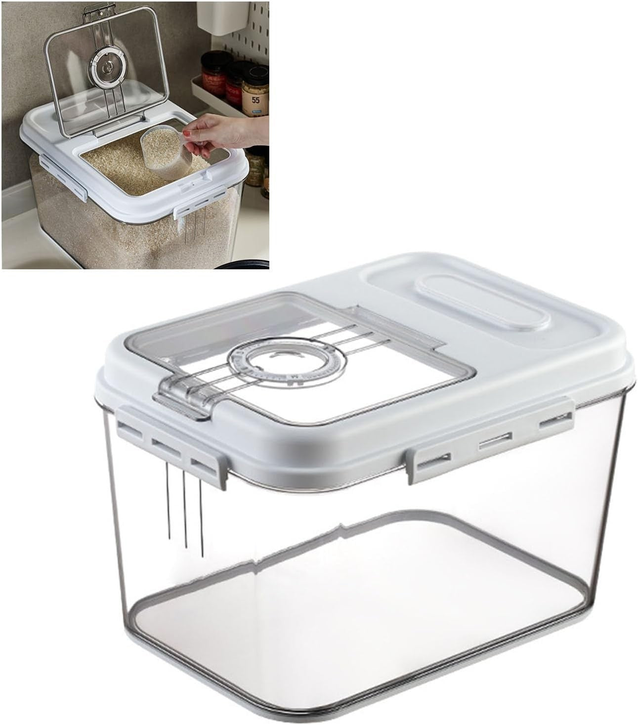 7.5KG Rice Storage Container Airtight w Magnetic Lid