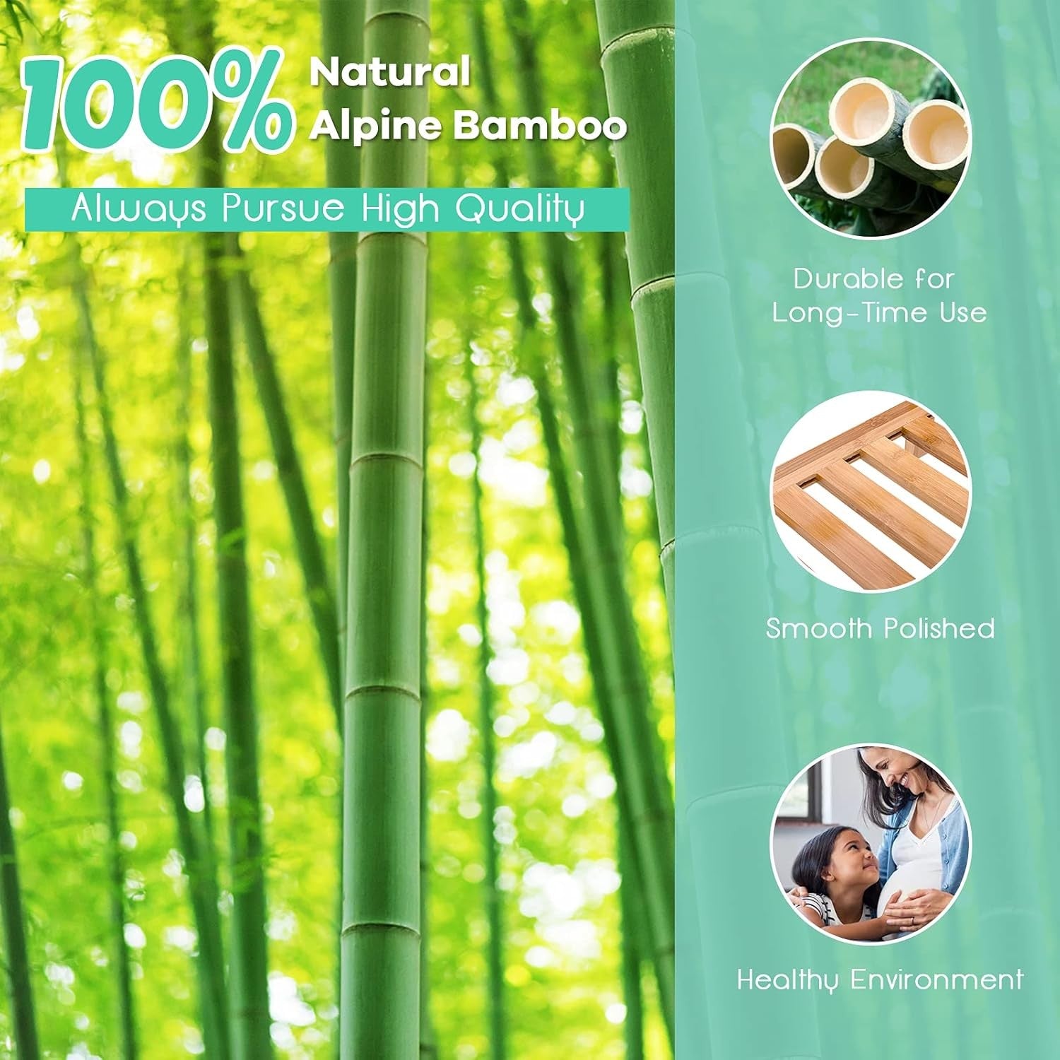 4 Tier Bamboo Plant Stand Ladder Flower Pot Display Shelf Indoor Outdoor Rack