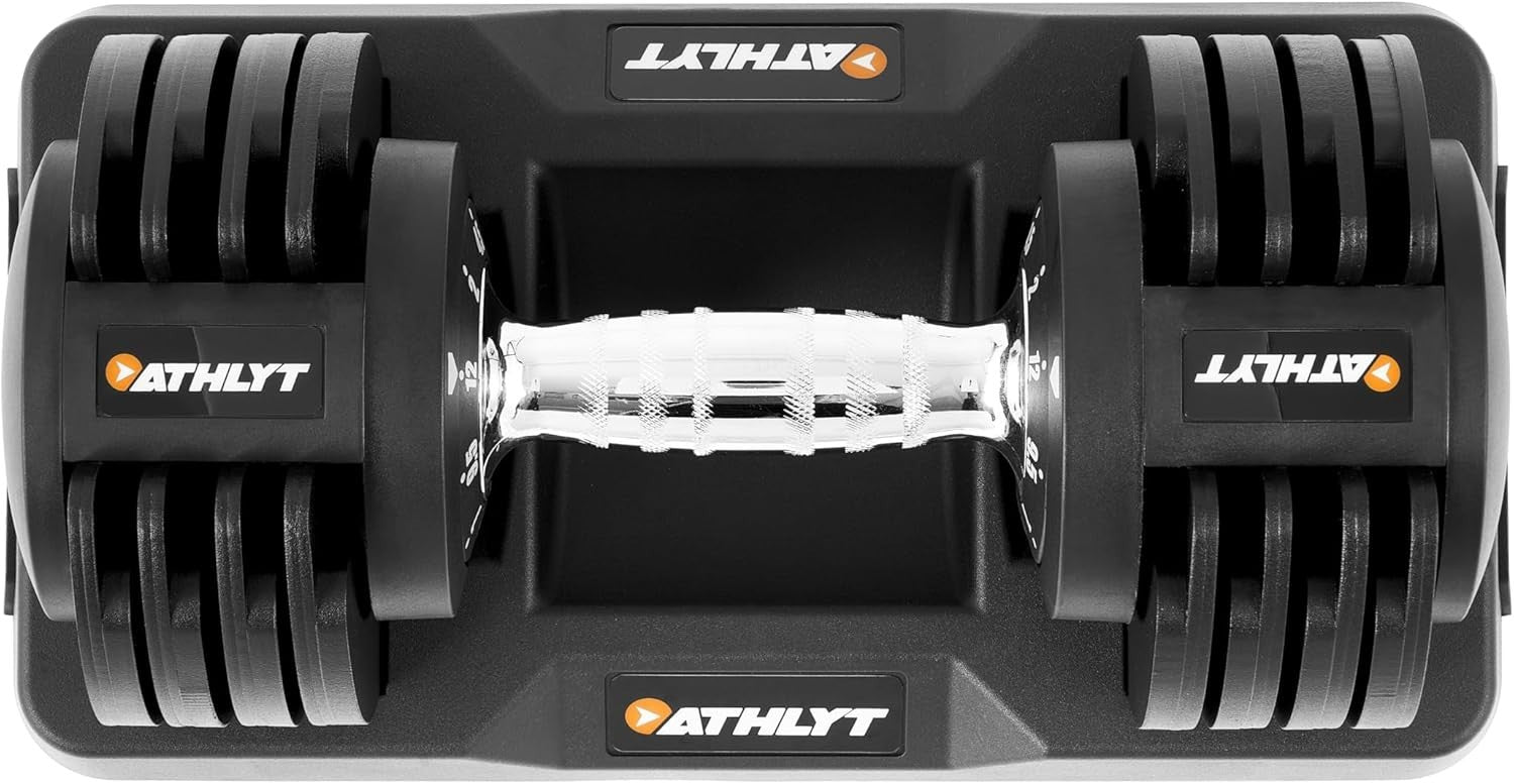 Adjustable Dumbbell 12KG Quick Twist 5 Weights Space-Saving Home Gym