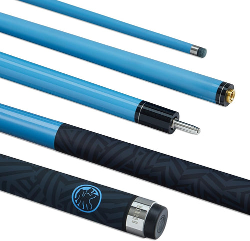 Carbon Composite Snooker Pool Cue 57in 10mm Tip 50/50 Joint Blue