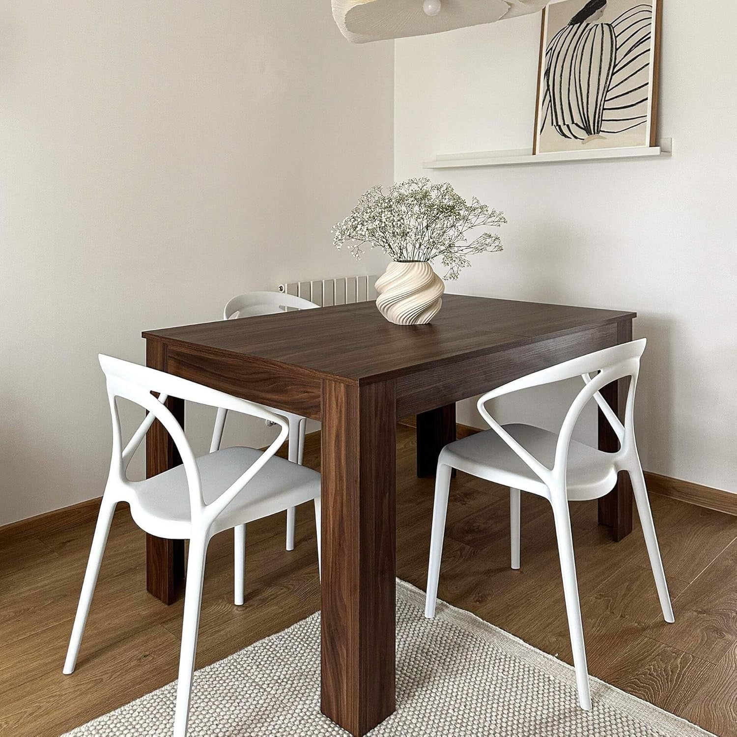 Extendable Dining Table  Canaletto Waln 220cm Wood 6–8 Seater Modern Space Saver