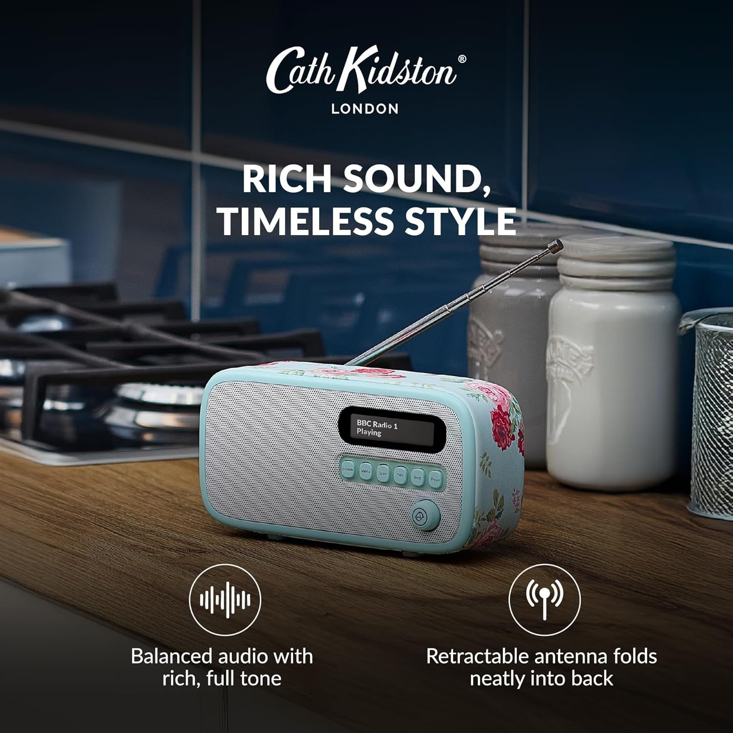 Portable DAB/DAB+ FM Radio Bluetooth Alarm Clock and Rechargeable