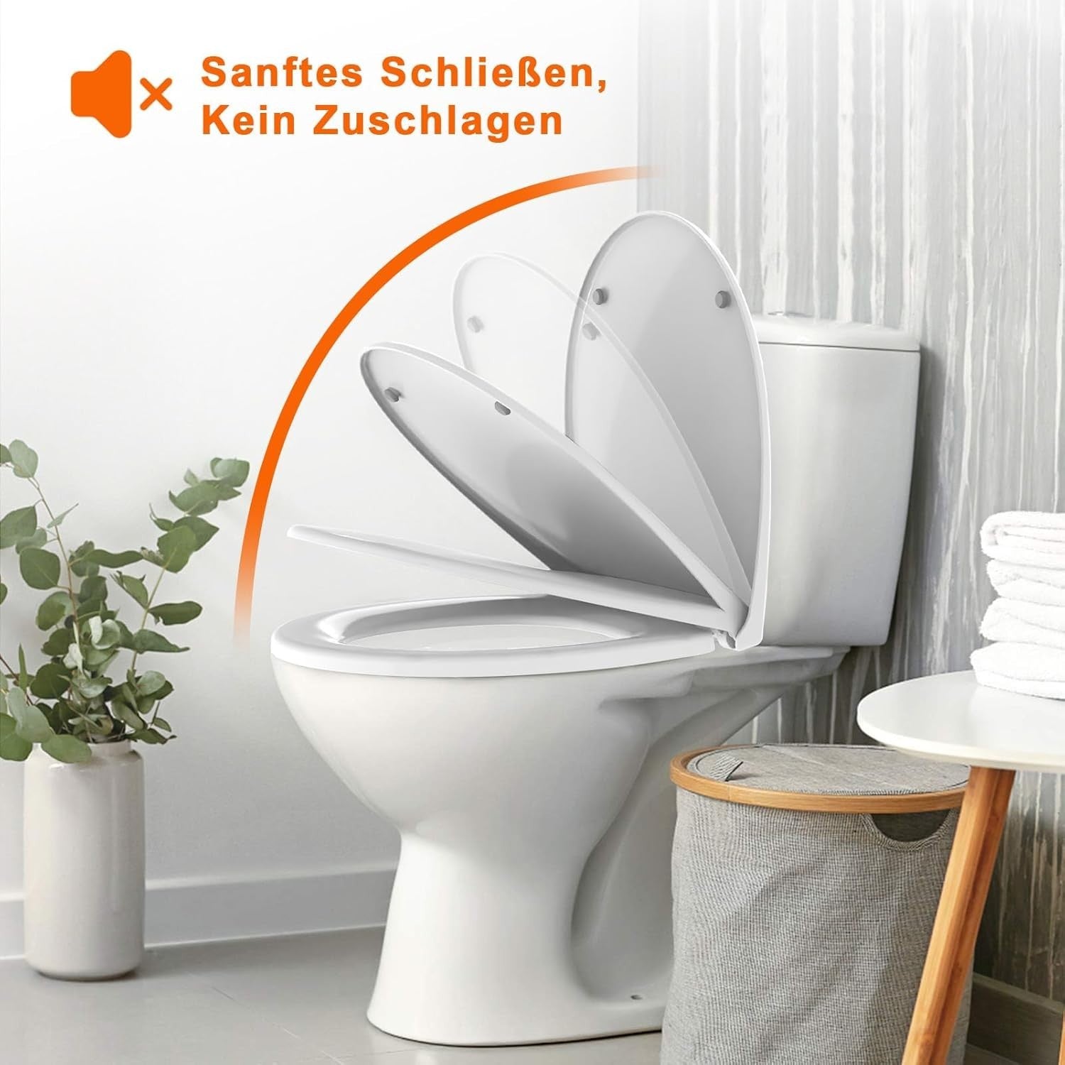 Soft Close Toilet Seat Oval White Quick Release Adjustable Hinge Non-Slip 150kg