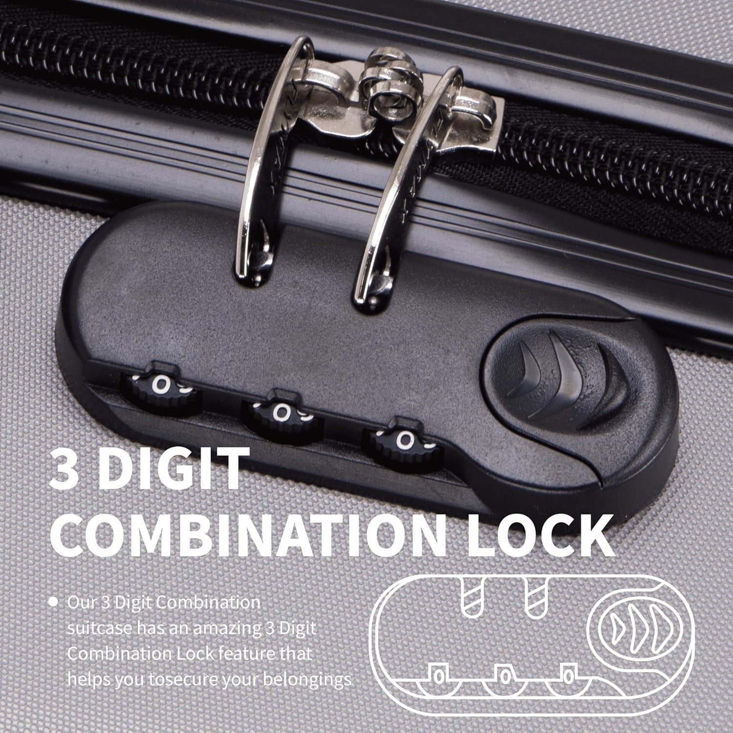 Large Check In Travel Suitcase 29in ABS Hard Shell Ultra Lightweight Spinner