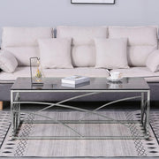 Modern Chrome Glass Coffee Table 120cm – Stylish Rectangle Centerpiece for Livin