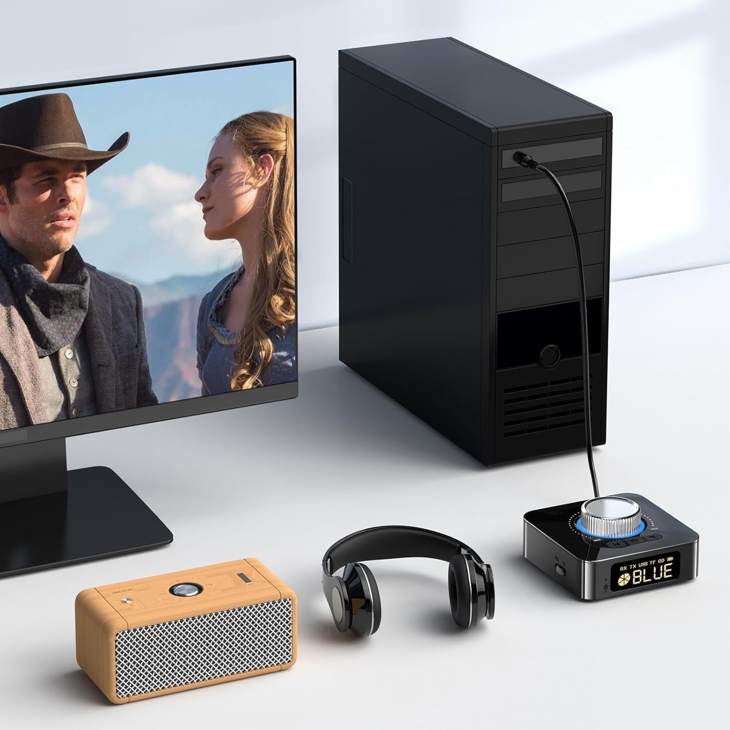 Bluetooth 5.4 Audio Receiver | HiFi Wireless Adapter | AUX RCA Dual Pairing