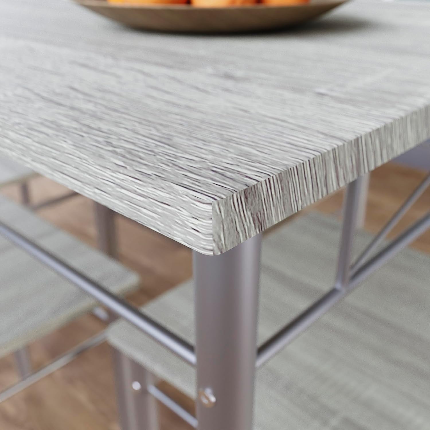 Oak Effect 4-Seater Dining Table Set | Compact Kitchen Breakfast Furniture