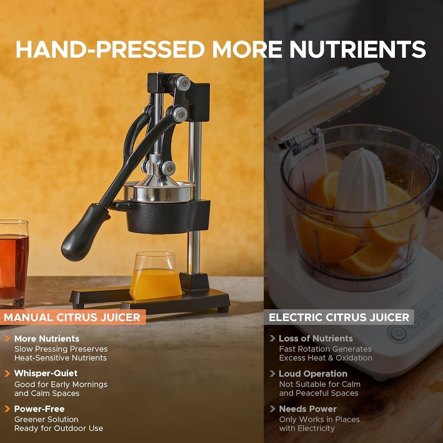 Cast Iron Manual Citrus Press Heavy Duty Juicer for Orange Lemon Lime
