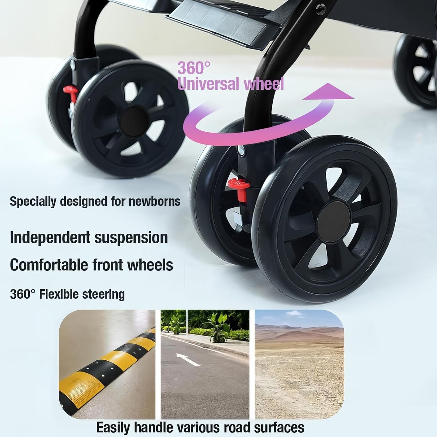 Ultra Lightweight Pushchair 4.6kg Compact Fold Lie-Flat Baby Stroller Grey