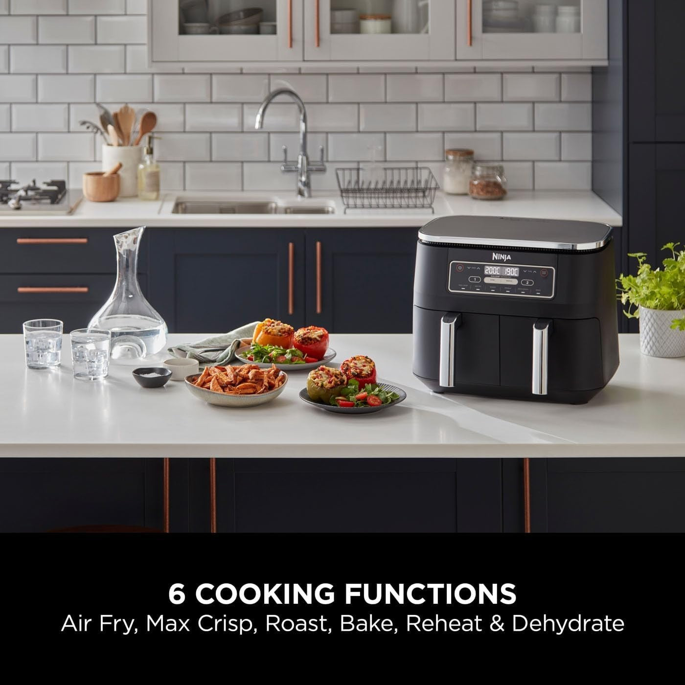 Dual Zone Digital Air Fryer 7.6L | 6-in-1 | No-Oil Cooking | Large Capacity