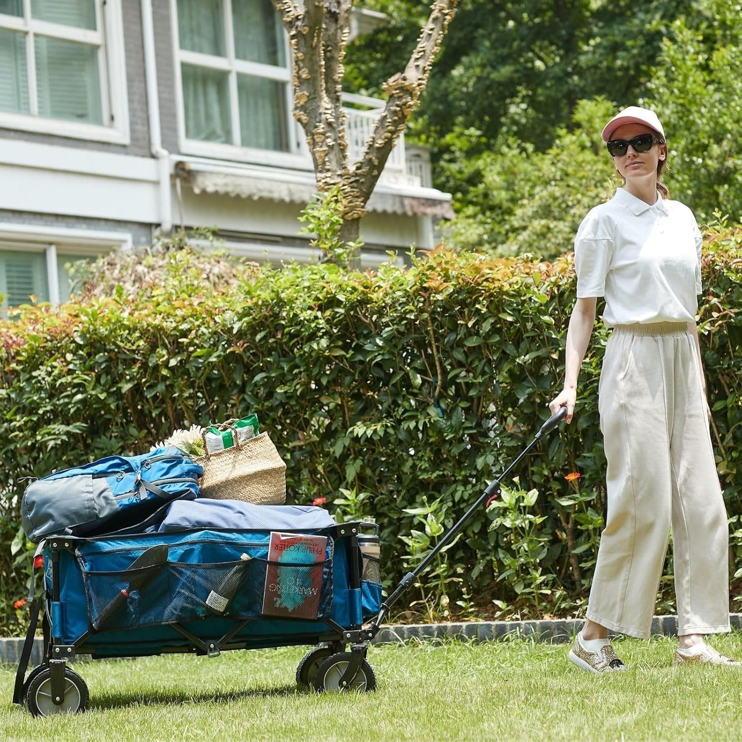200L Folding Festival Trolley Wagon Heavy Duty Cart Outdoor Camping Picnic
