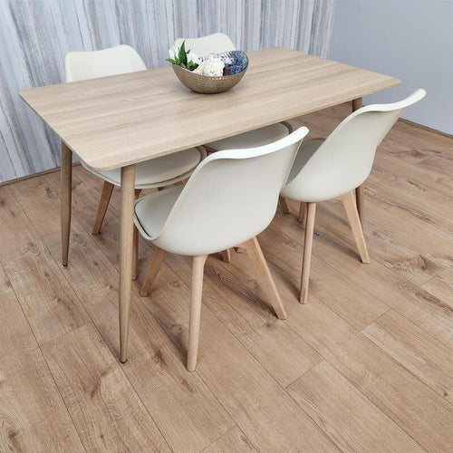 Modern Dining Table Set with 4 Chairs Wood Legs Kitchen Room Cafe