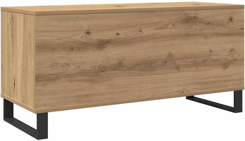 Oak Effect Vinyl Record Cabinet – 5 Shelf LP Storage Unit w/ Iron Legs