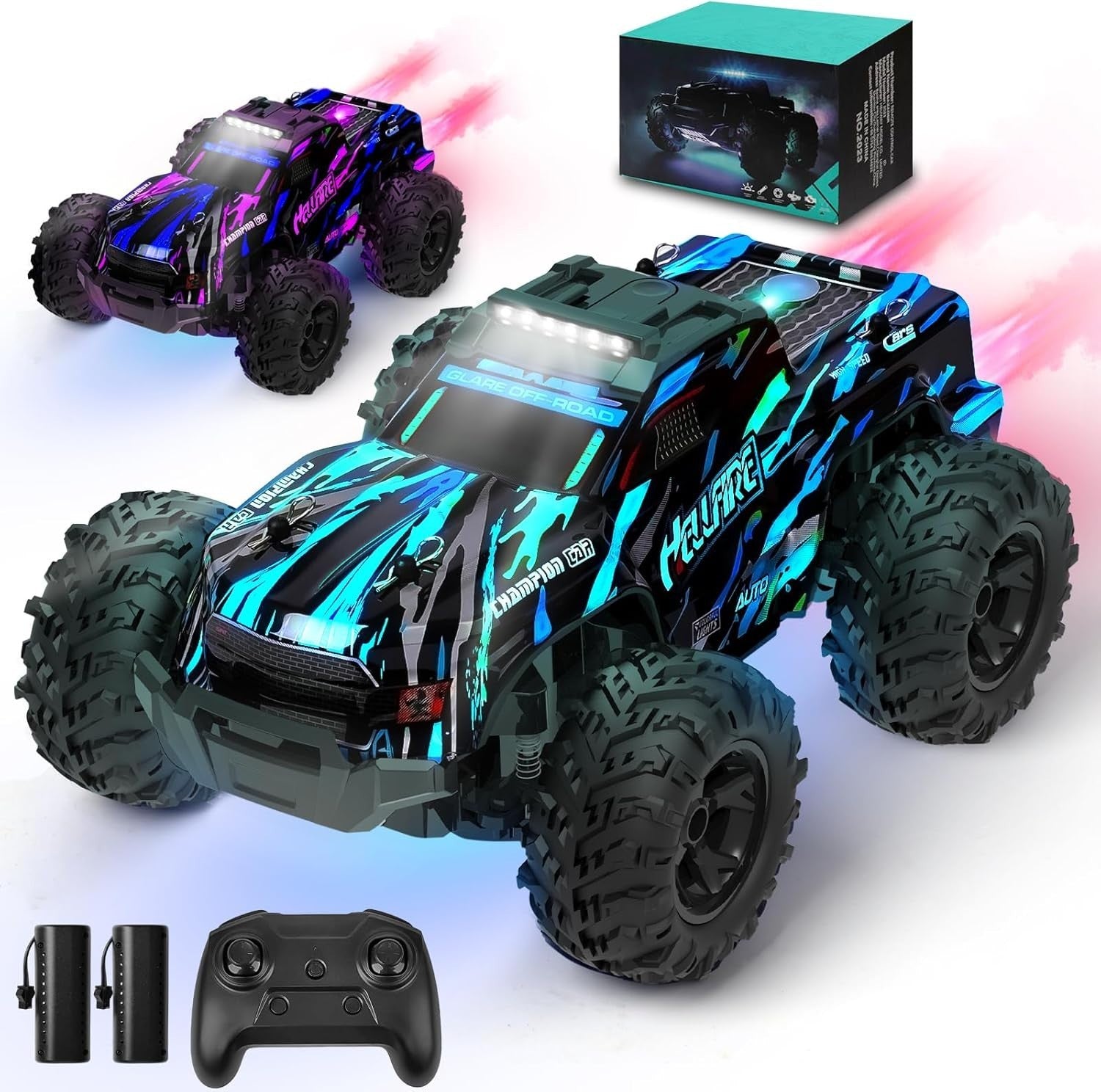 1:18 RC Car 22KM/H Off Road 4WD Waterproof Remote Control Truck Kids 5–12