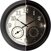18" Outdoor Wall Clock LED Light Temp Humidity Sensor Waterproof Garden