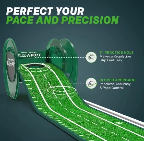 Golf Putting Mat Indoor 9.5ft Automatic Ball Return Realistic Practice Green