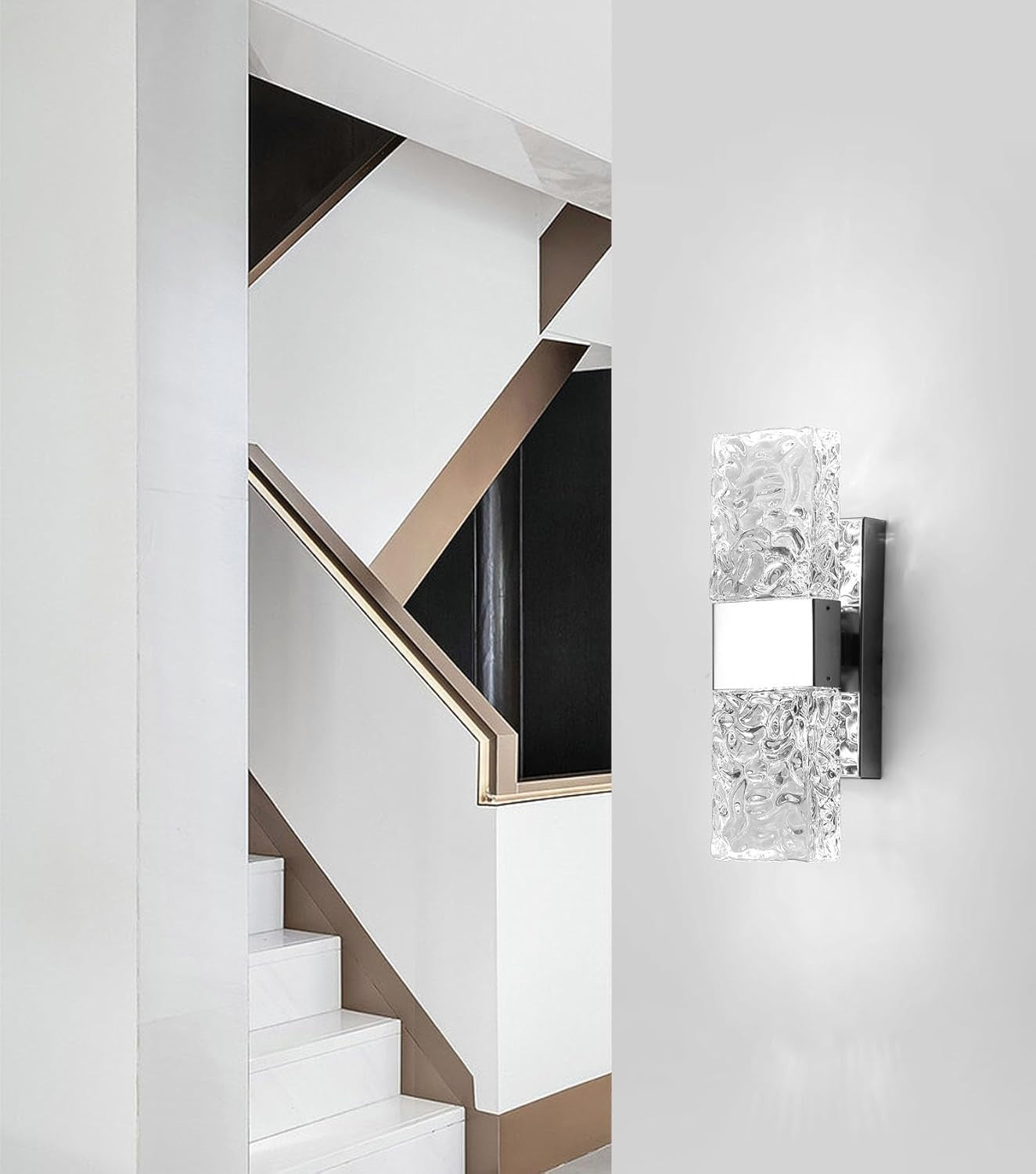 Silver LED Wall Light with Nordic Crystal Design, Energy Efficient, Indoor