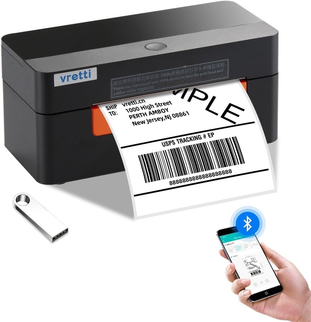 4x6 Wireless Thermal Shipping Label Printer USB Barcode Black Small Biz