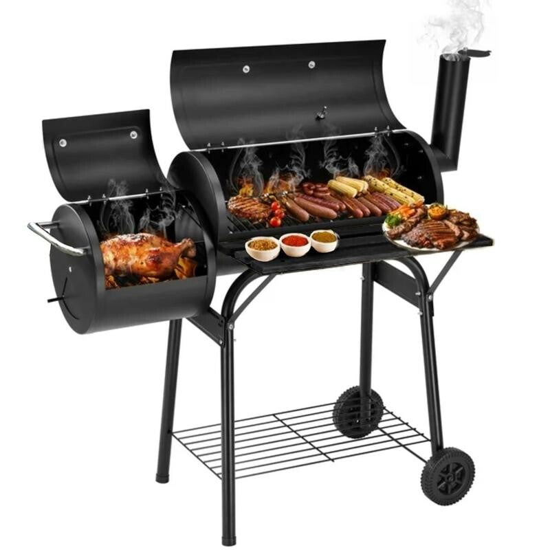 Alabama Alf’s Charcoal BBQ Smoker Grill – Barrel Style Trolley BBQ Outdoor