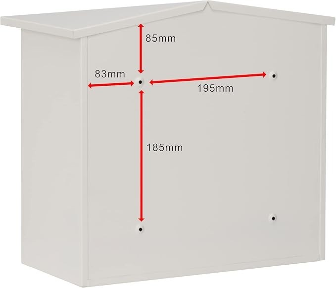Lockable Wall Mounted Steel Post Box White Weatherproof A4 Slot Large Capacity