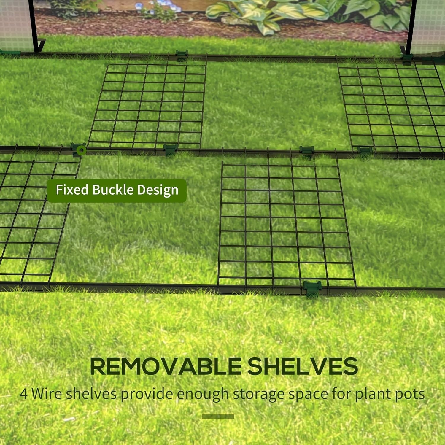 Mini Greenhouse with 4 Shelves | Portable Garden Grow House | Roll-Up Door