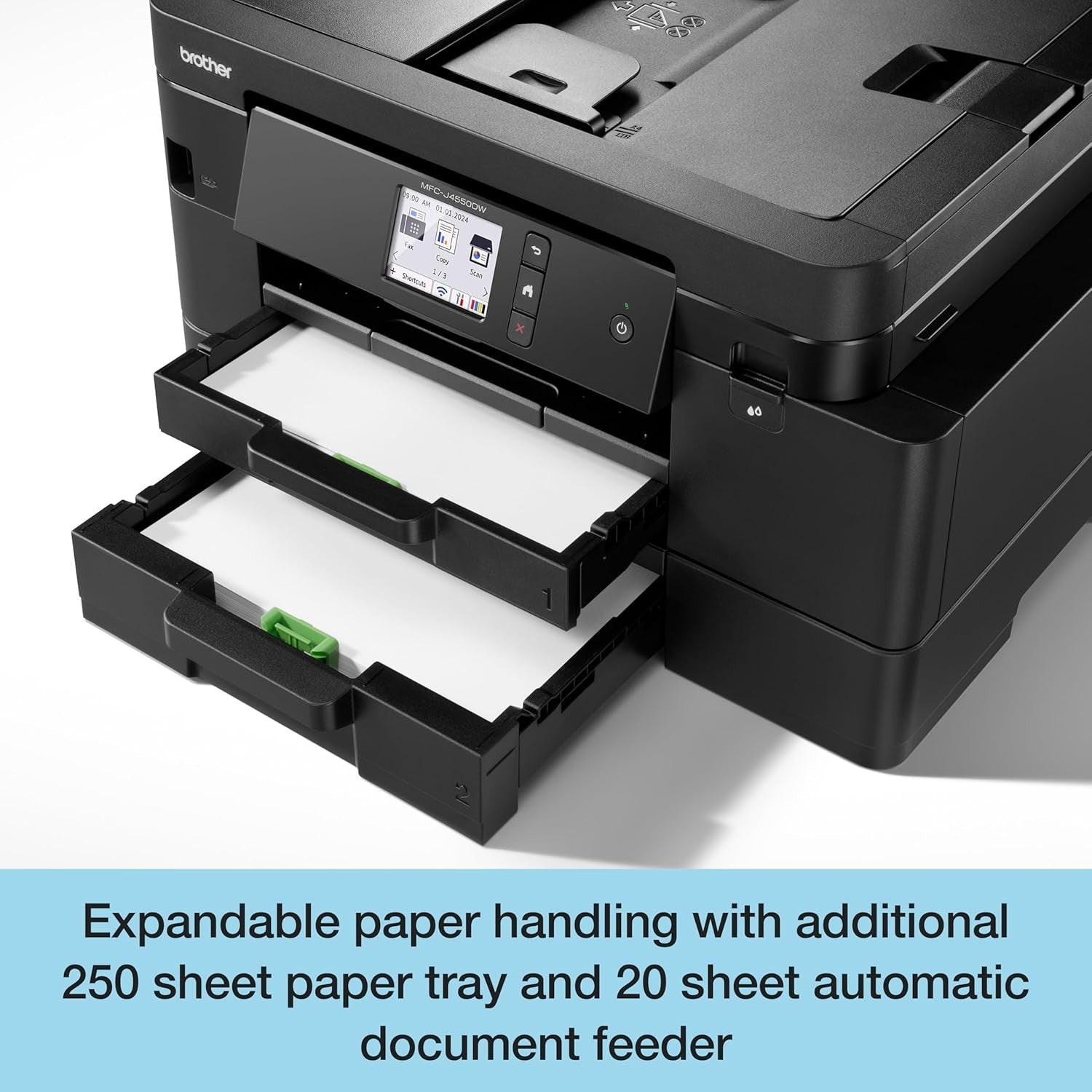 Wireless Colour Inkjet Printer A4 All-in-One Duplex Black Touchscreen