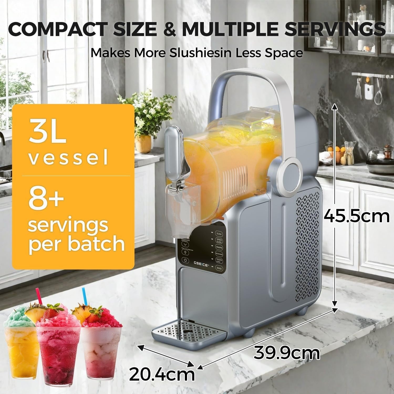 No Ice Slushie Maker 3L Frozen Drink Machine with Temperature Display