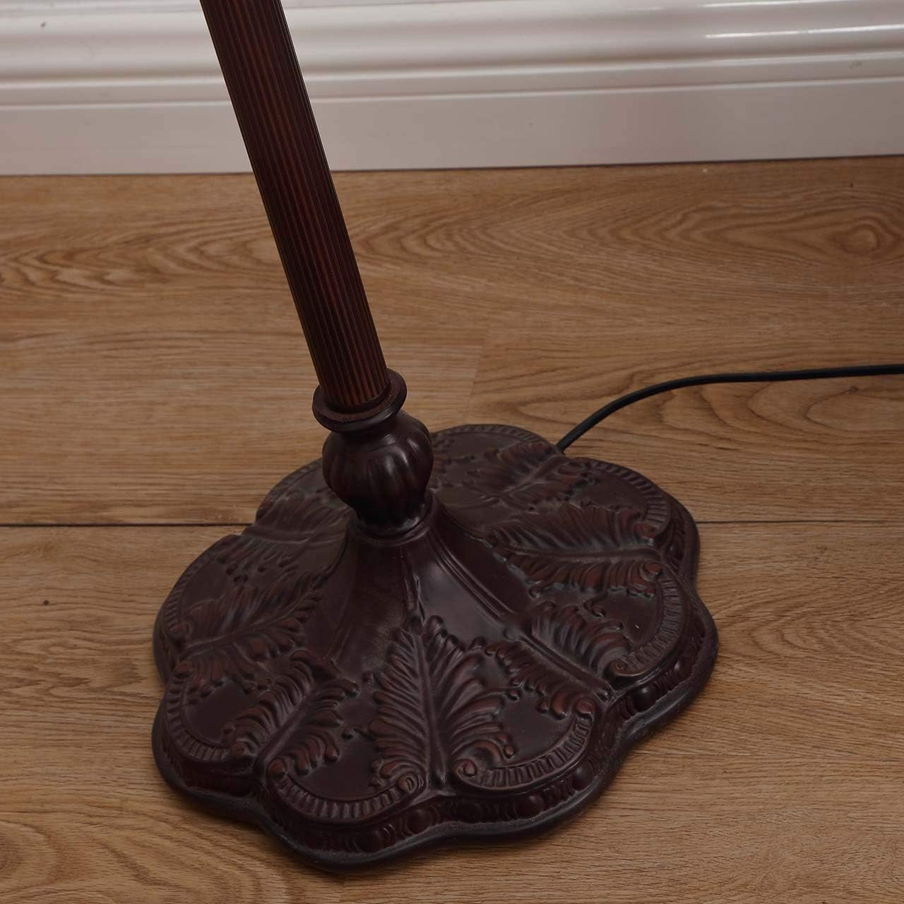 Tiffany Style Stained Glass Floor Lamp 62" Tall with Adjustable Shade