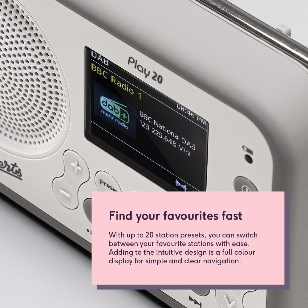 Portable DAB/FM Digital Radio with Colour Screen & Headphone Socket