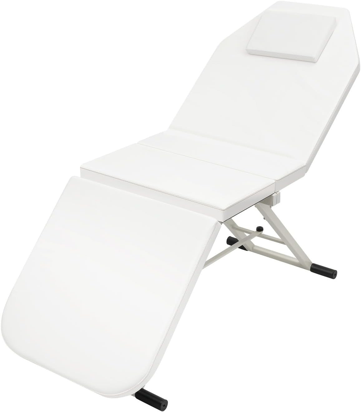 Foldable Portable Massage Bed 3-Section Beauty Salon Spa Table White 180×60cm