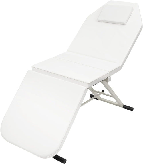 Foldable Portable Massage Bed 3-Section Beauty Salon Spa Table White 180×60cm