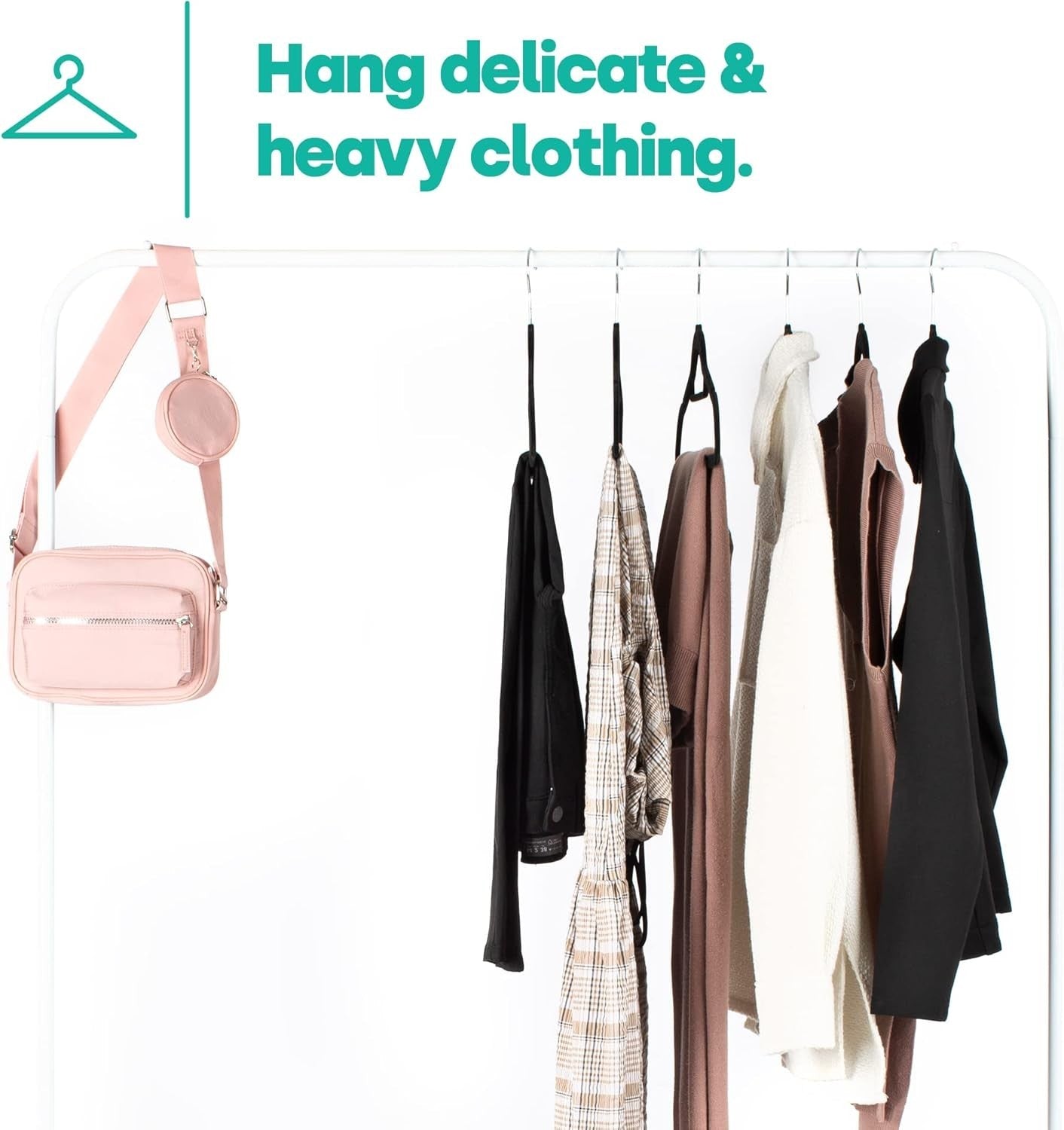 Freestanding Clothes Rail with Shoe Shelf White Heavy Duty