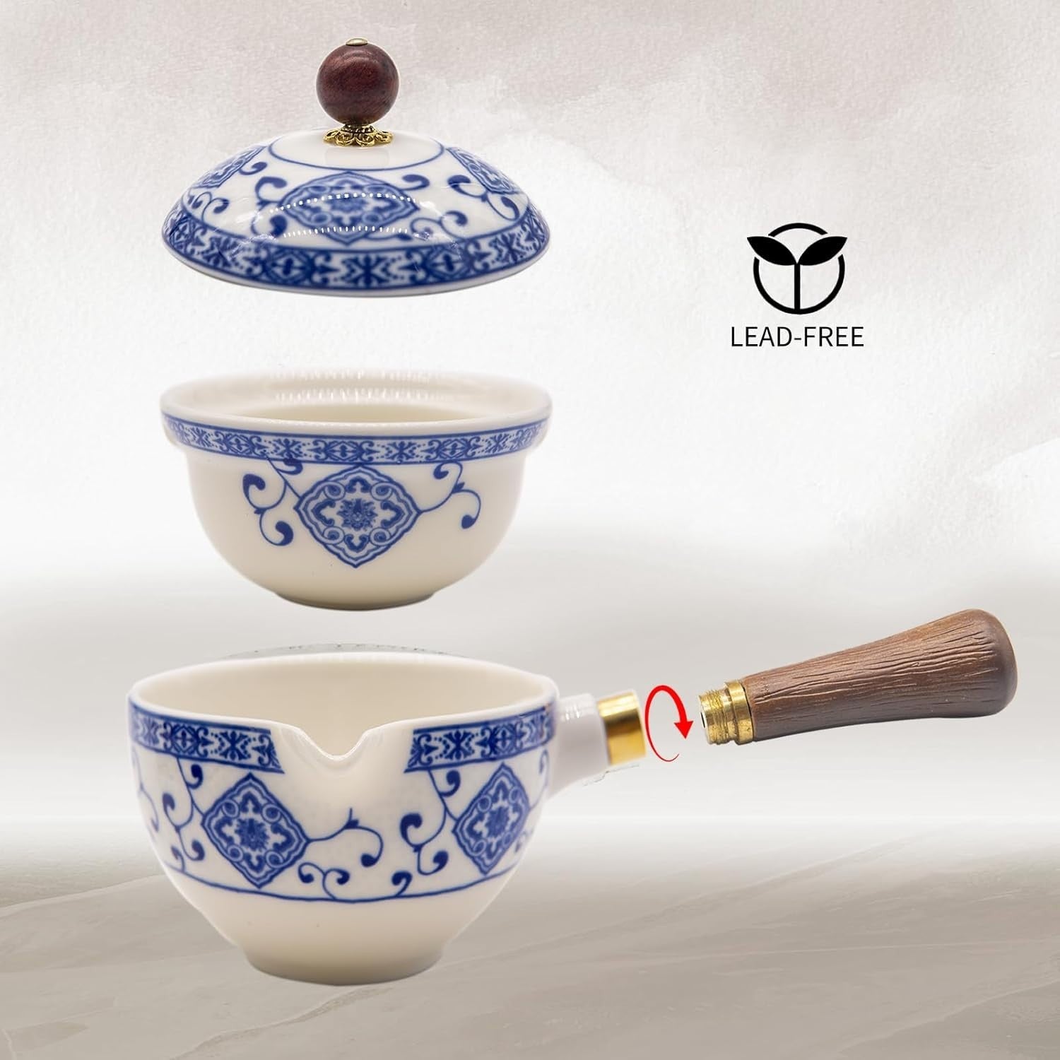 Portable Gongfu Tea Set Rotating Teapot Infuser Travel Tea Maker Bag