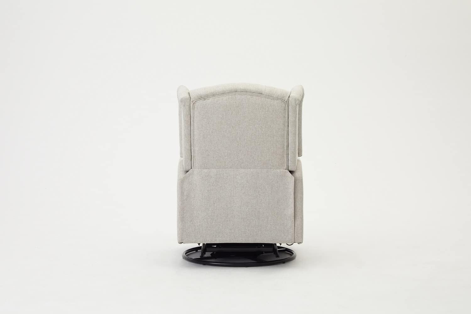 Grey Swivel Recliner Armchair Fabric Wing Back Chair Lounge Relax Seat
