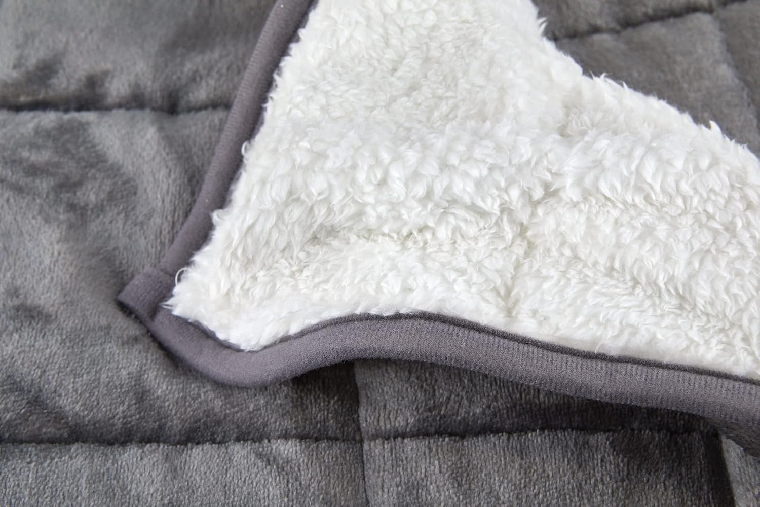 7.21kg Weighted Sherpa Blanket Grey 60x80" (150x203cm) Soft and Cozy