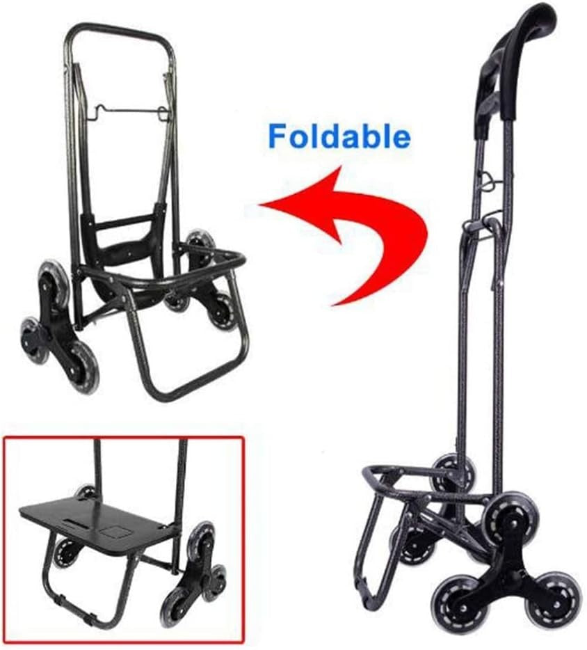 Lightweight 6-Wheel Stair Climber Shopping Trolley 34L Foldable Navy Blue