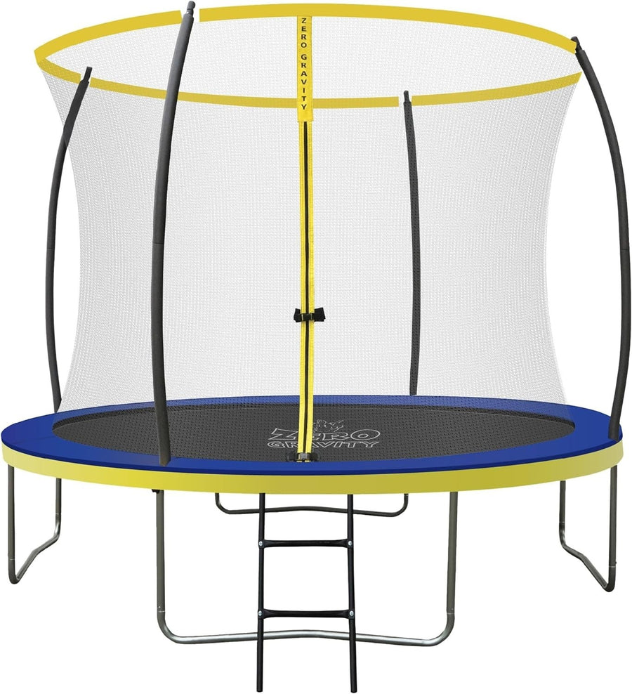 10FT Round Garden Trampoline w Safety Enclosure Ladder PVC Padding