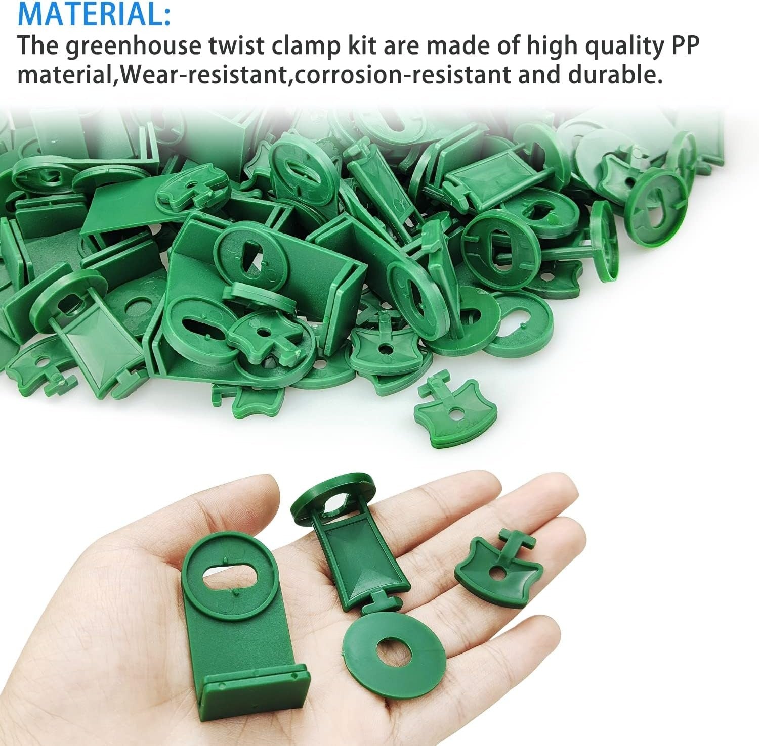 300pcs Greenhouse Clips & Accessories Kit for Film Netting & Shade Cover