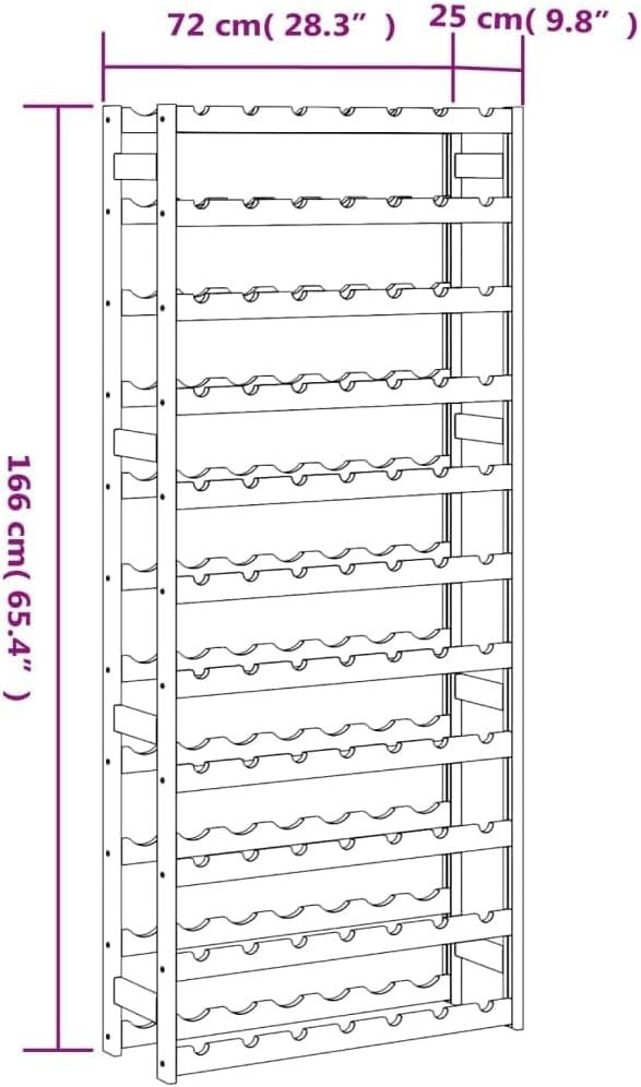 Large Wooden Wine Rack 77 Bottle Storage | Space-Saving Vertical Shelf for Home