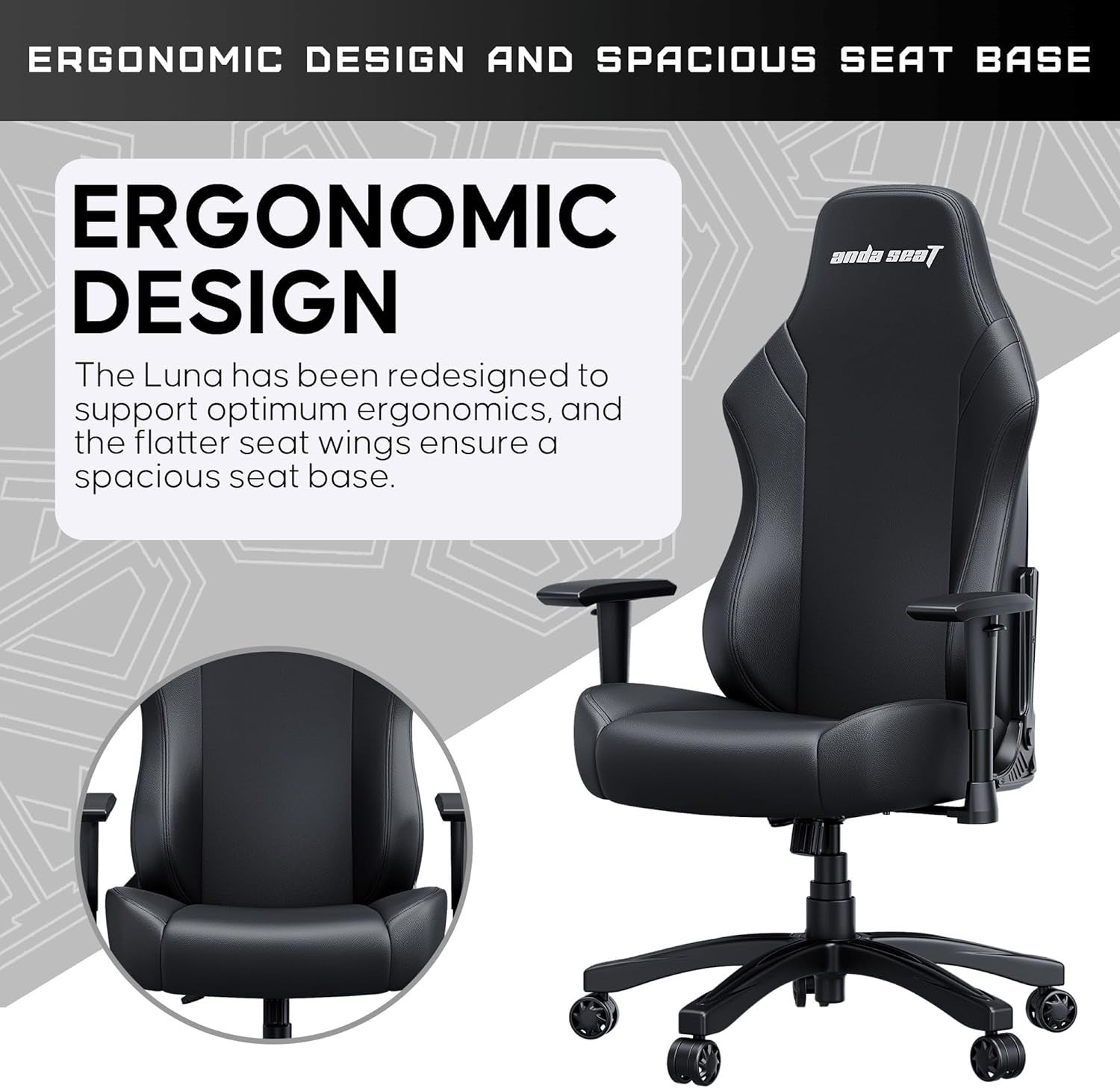 Large Ergonomic Gaming Chair Reclining PVC Leather Black