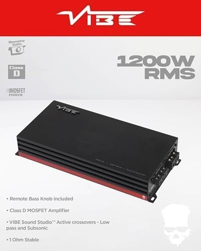1200W RMS Monoblock Car Amplifier 2400W Max 1-Channel Bass Remote