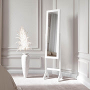 White Full Length Mirror Jewellery Cabinet Storage with Drawers