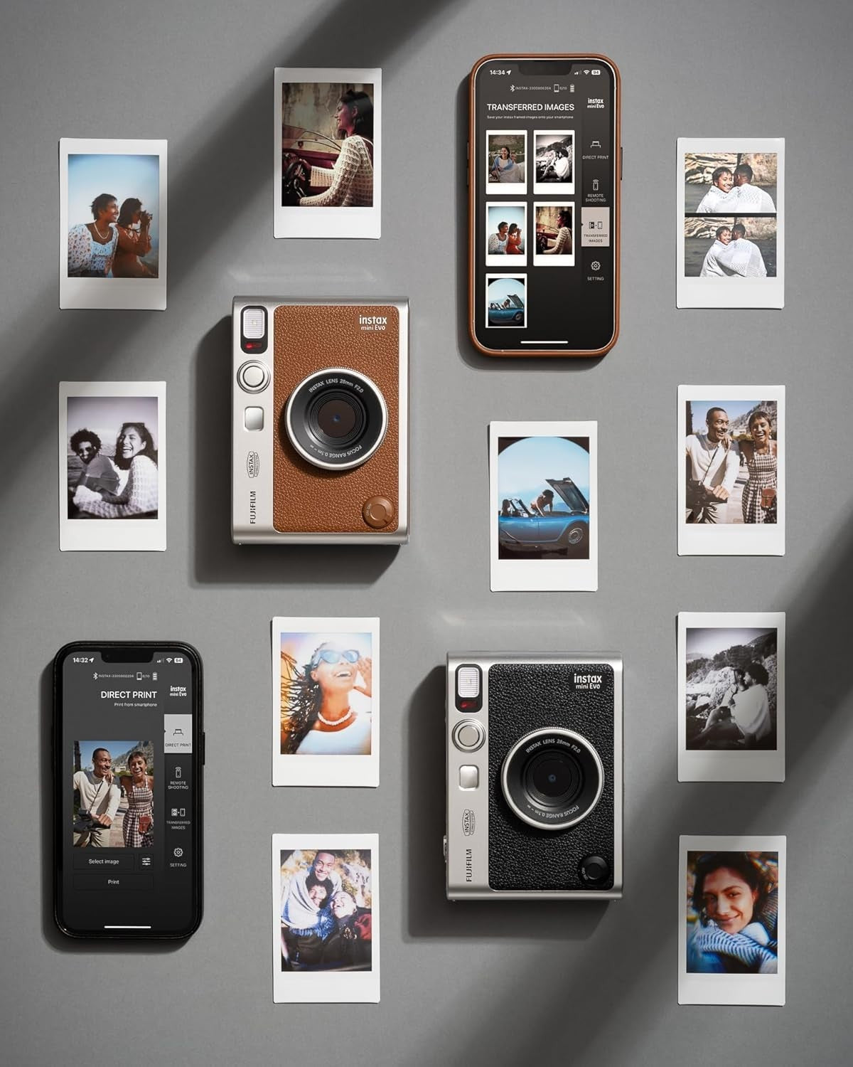 Instant Camera Printer Bluetooth LCD Screen 100 Effects Black Mini