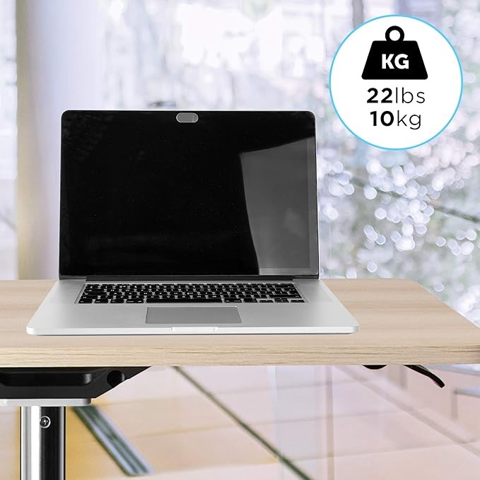 Adjustable Sit Stand Laptop Desk on Wheels Mobile Workstation 70x48cm