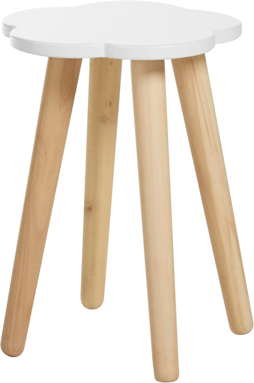 Scandi Wooden Cloud Stool Small Table White Plant Stand Kids Room Bedside